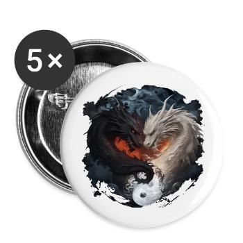 Dragon3 - Buttons small 1''/25 mm (5-pack) - white - Front