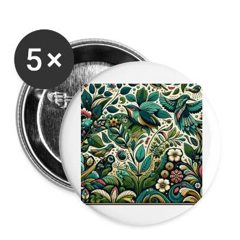 Floral Natur - Buttons klein 25 mm (5er Pack) - Weiß - Vorne