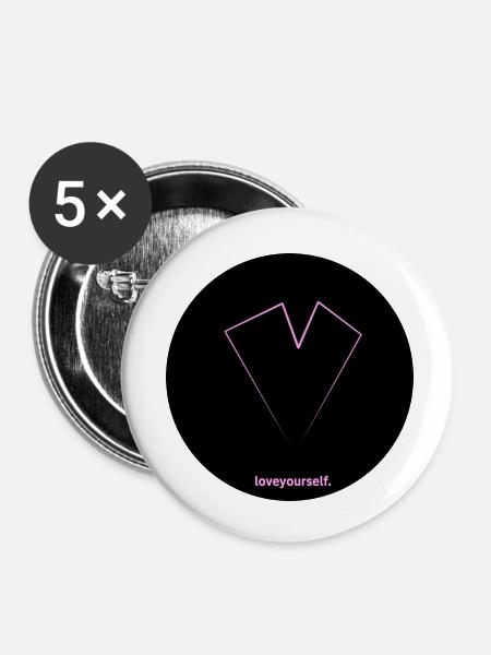 loveyourself 1 - Buttons klein 25 mm (5er Pack) - Weiß
