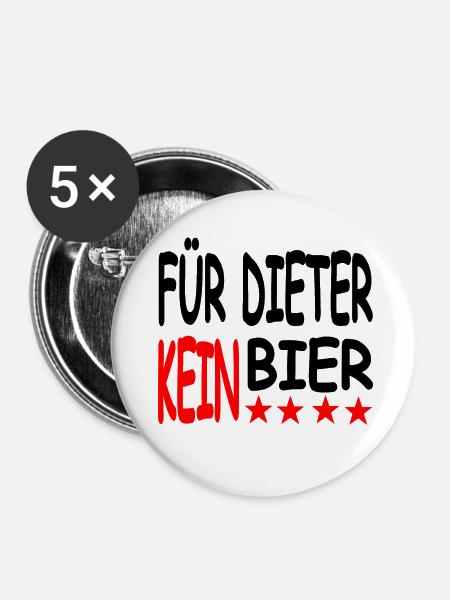 Bier - Buttons klein 25 mm (5er Pack) - Weiß