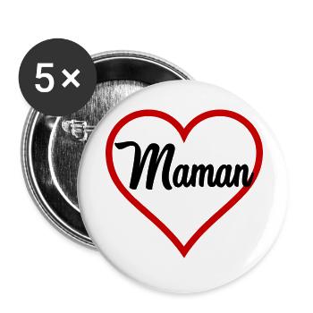 MUTTERTAG. MAMA - Buttons klein 25 mm (5er Pack) - Weiß - Vorne