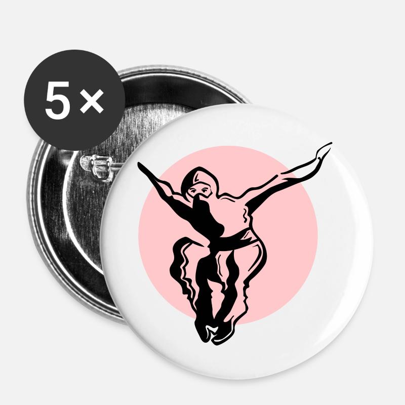 Ninja - blackcolor - Buttons small 1''/25 mm (5-pack) - white