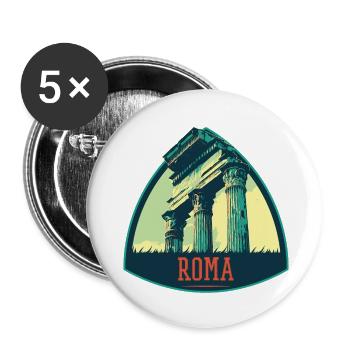 Illustration antiker Ruinen in Rom - Buttons klein 25 mm (5er Pack) - Weiß - Vorne