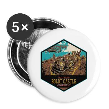 Schloss Boldt: Romantik auf der Herzinsel - Buttons klein 25 mm (5er Pack) - Weiß - Vorne