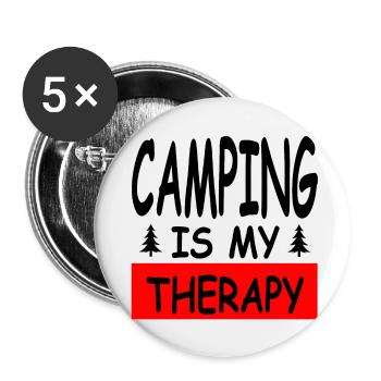 Camping - Buttons klein 25 mm (5er Pack) - Weiß - Vorne
