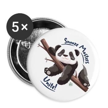 Snooze Masters vereinigt euch! - Buttons klein 25 mm (5er Pack) - Weiß - Vorne