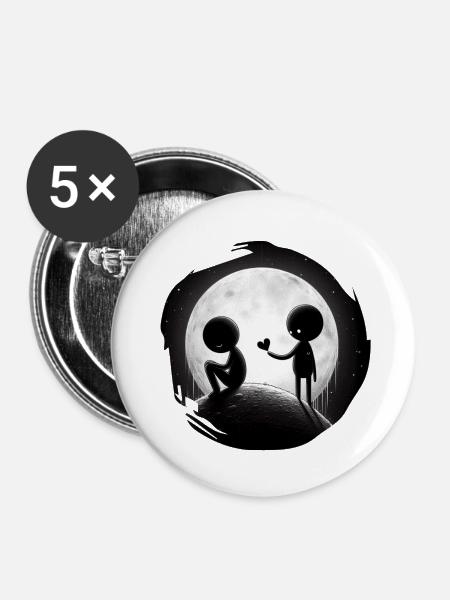 Miteinander statt Einsam - Buttons klein 25 mm (5er Pack) - Weiß
