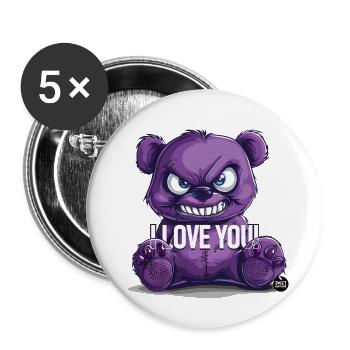 Ich liebe dich! - Buttons klein 25 mm (5er Pack) - Weiß - Vorne