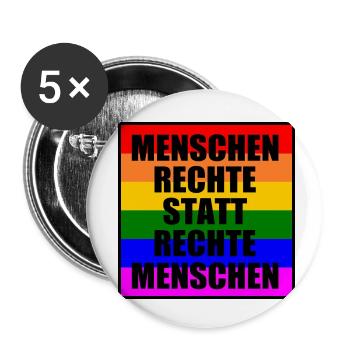 Gegen rechts - Buttons klein 25 mm (5er Pack) - Weiß - Vorne