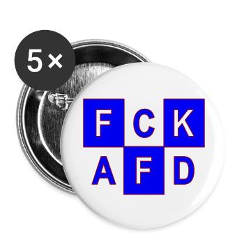 FCK AFD - Buttons klein 25 mm (5er Pack) - Weiß - Vorne