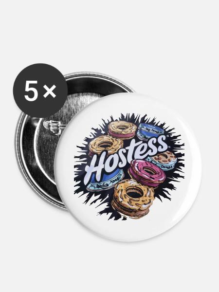 Hostess Kuchen - Buttons klein 25 mm (5er Pack) - Weiß
