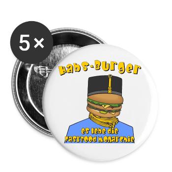 Habs-Burger Habsburger - HamBurger - Monarchie - Buttons klein 25 mm (5er Pack) - Weiß - Vorne