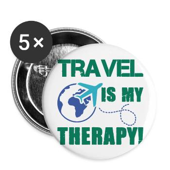 travel therapy - Buttons klein 25 mm (5er Pack) - Weiß - Vorne