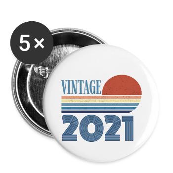 Jahrgang 2021 - Buttons klein 25 mm (5er Pack) - Weiß - Vorne