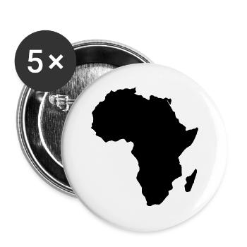 Kontinent Afrika Silhouette - Buttons klein 25 mm (5er Pack) - Weiß - Vorne