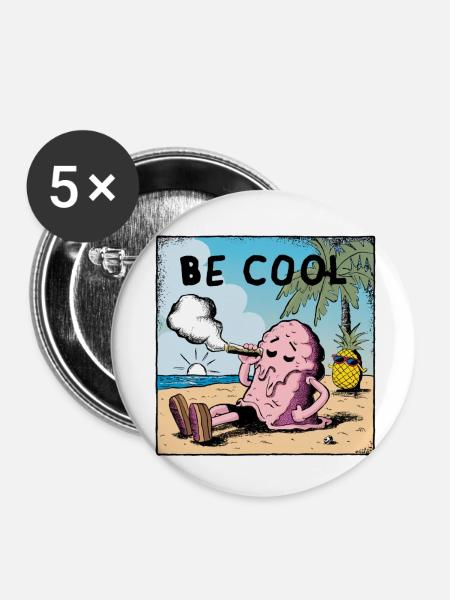 Be Cool Icecream - Buttons klein 25 mm (5er Pack) - Weiß