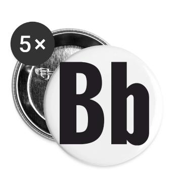 Buchstabe B - Buttons klein 25 mm (5er Pack) - Weiß - Vorne