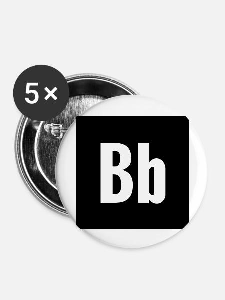 Buchstabe B - Buttons klein 25 mm (5er Pack) - Weiß