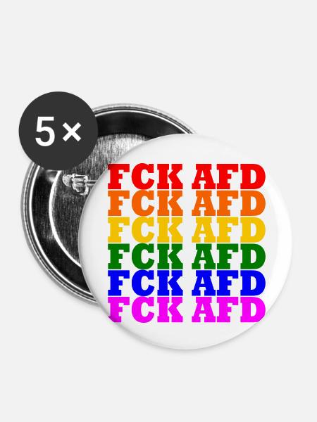 Fck afd - Buttons klein 25 mm (5er Pack) - Weiß