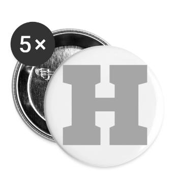 Buchstabe h sport - Buttons klein 25 mm (5er Pack) - Weiß - Vorne