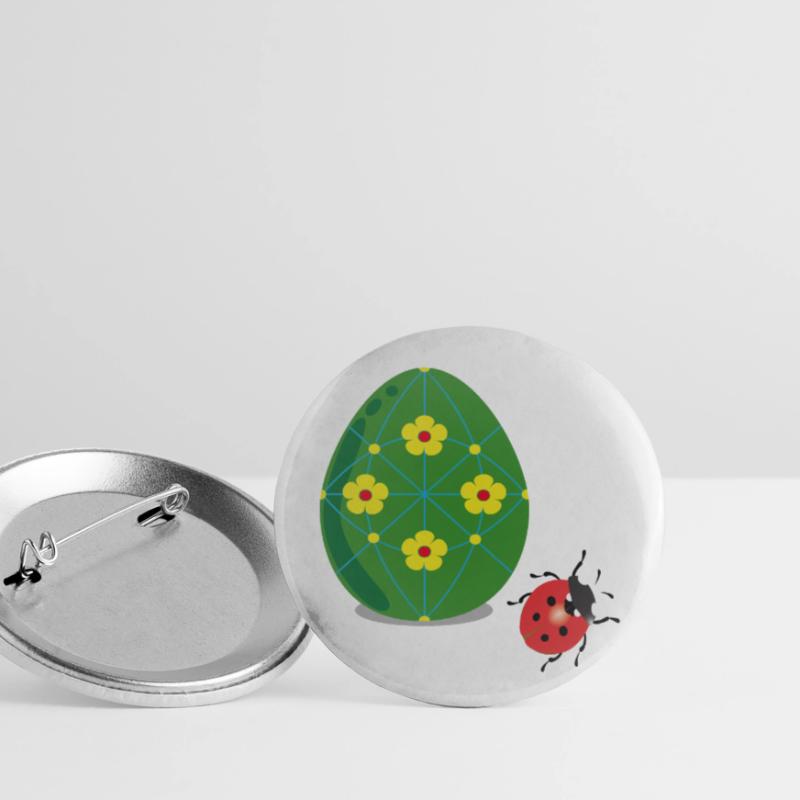 Easter egg with ladybug Buttons small 1''/25 mm (5-pack)