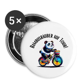 Bamboo Raider en tournée Panda - Lot de 5 petits badges (25 mm) - blanc - Devant