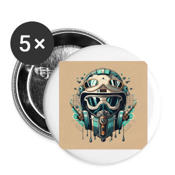 Future Style Motorcycle Helmet - Buttons small 1''/25 mm (5-pack) - white - Front