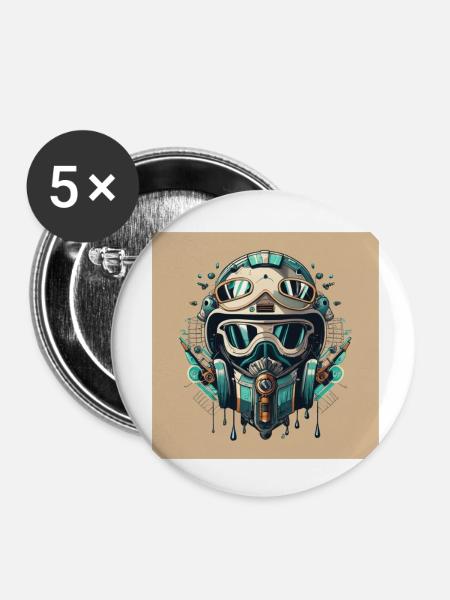 Future Style Motorradhelm - Buttons klein 25 mm (5er Pack) - Weiß