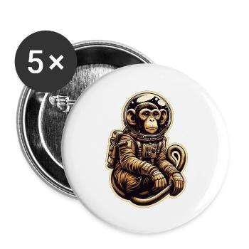 SpacemonkeyX (en anglais seulement) - Lot de 5 petits badges (25 mm) - blanc - Devant