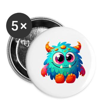 Designs For Kids – Märchenhafte Monster - Buttons klein 25 mm (5er Pack) - Weiß - Vorne