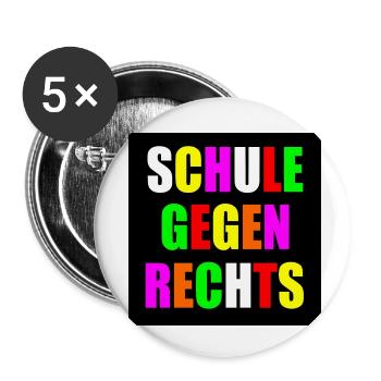 Schule gegen rechts - Buttons klein 25 mm (5er Pack) - Weiß - Vorne