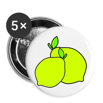zitronen - Buttons klein 25 mm (5er Pack) - Weiß - Vorne