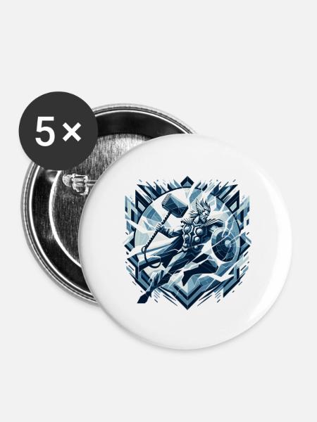Krieger der Eiszeit - Buttons klein 25 mm (5er Pack) - Weiß