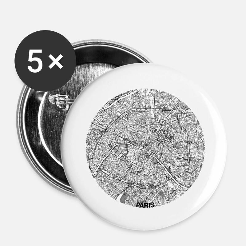 PARIS - Buttons small 1''/25 mm (5-pack) - white