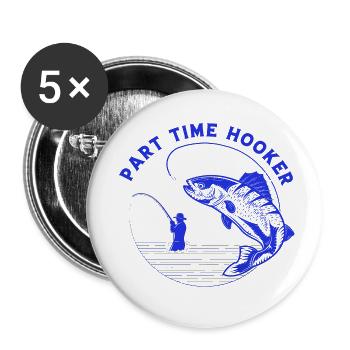 fisch, fisch, angeln, see, meer, angeln, fauna, exotisch - Buttons klein 25 mm (5er Pack) - Weiß - Vorne