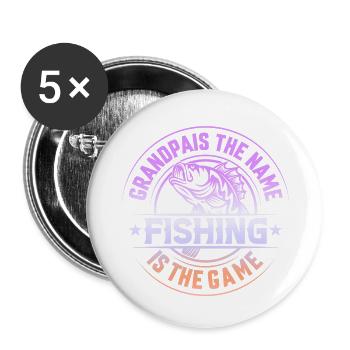fisch, fisch, angeln, see, meer, angeln, fauna, exotisch - Buttons klein 25 mm (5er Pack) - Weiß - Vorne