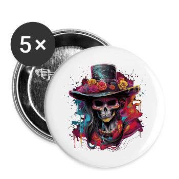 Mamie zombie - Lot de 5 petits badges (25 mm) - blanc - Devant
