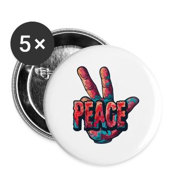 PAIX - Lot de 5 petits badges (25 mm) - blanc - Devant