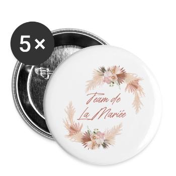 Team of The Floral Bride - Bachelorette Party Gift Idea - Buttons small 1''/25 mm (5-pack) - white - Front