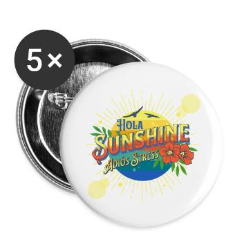 Latin Tropical Beach Summer Waves Sunny Vacation - Buttons klein 25 mm (5er Pack) - Weiß - Vorne