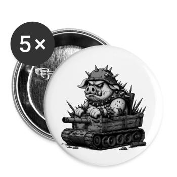 Pig of War - Buttons klein 25 mm (5er Pack) - Weiß - Vorne