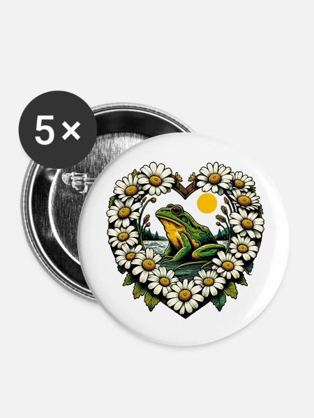 Froschiger See - Buttons klein 25 mm (5er Pack) - Weiß