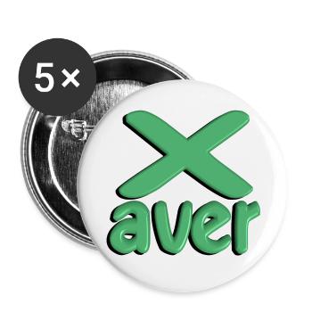 xaver2 - Lot de 5 petits badges (25 mm) - blanc - Devant