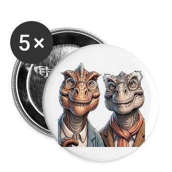 Senior Dino - Buttons small 1''/25 mm (5-pack) - white - Front