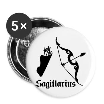 Bow and arrow Archer Sagittarius - Buttons small 1''/25 mm (5-pack) - white - Front