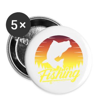 fisch, fisch, angeln, see, meer, angeln, fauna, exotisch - Buttons klein 25 mm (5er Pack) - Weiß - Vorne