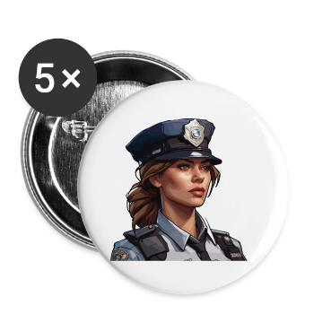 Polizei / Einsatz / Beruf / Job / Einsatzkräfte - Buttons klein 25 mm (5er Pack) - Weiß - Vorne