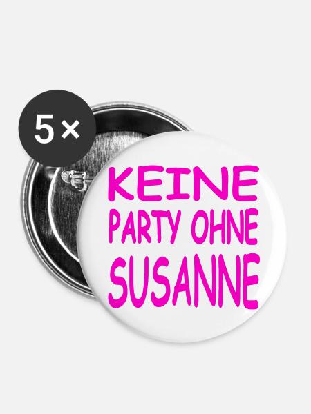 Party - Buttons klein 25 mm (5er Pack) - Weiß