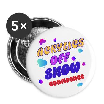 True Colors Style Acrylique Naturel Beau - Lot de 5 petits badges (25 mm) - blanc - Devant
