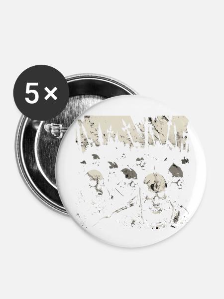 Armee der Skleletons - Buttons klein 25 mm (5er Pack) - Weiß